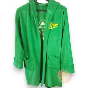 Zelda Link Hooded Fleece Robe Youth XL Adult S Hylian Shield